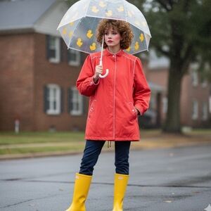 🔴 Vtg 80s Ryan Scott Coat | Red & White Piping | L 🧥